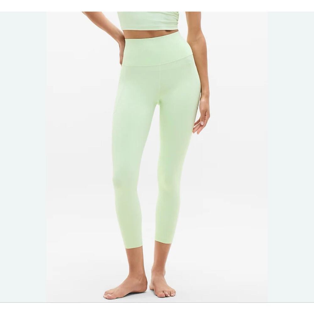 Athleta Salutation Stash Pocket 7/8 Tight Honeydew Green Womens XL 715749 *EUC